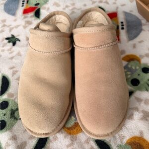 Cozy Tan Suede Slippers